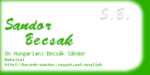 sandor becsak business card
